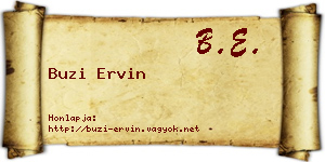 Buzi Ervin névjegykártya