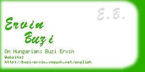 ervin buzi business card